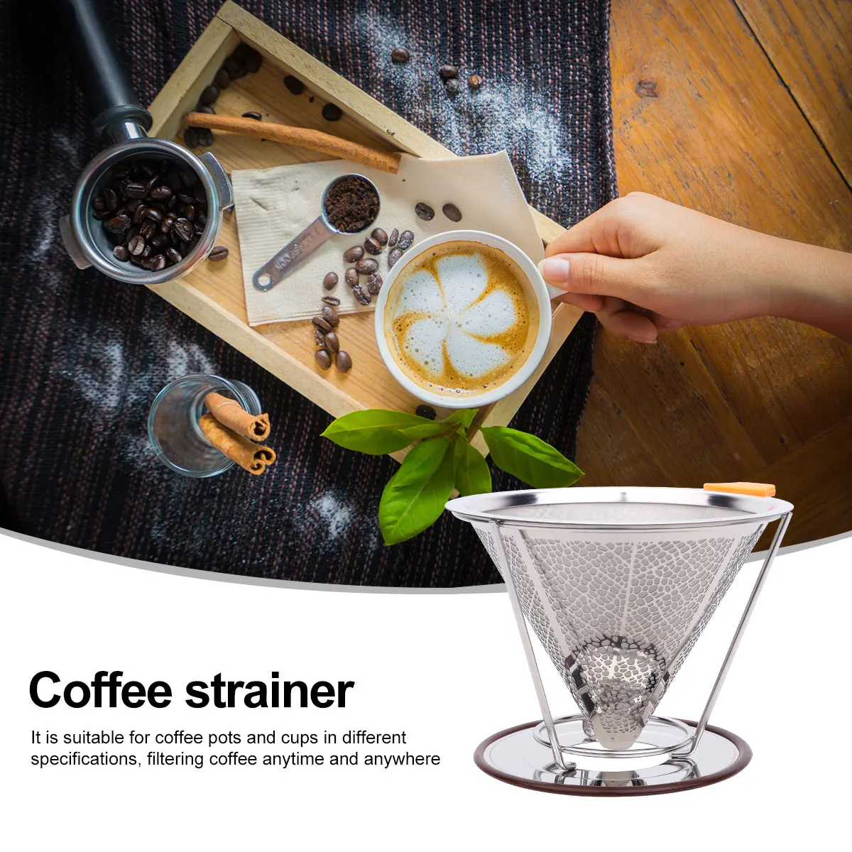 

Stainless Funnel Durable Kitchen Tool Fine Mesh Strainer Liquid Channeling Filter Eco Friendly Practical Use