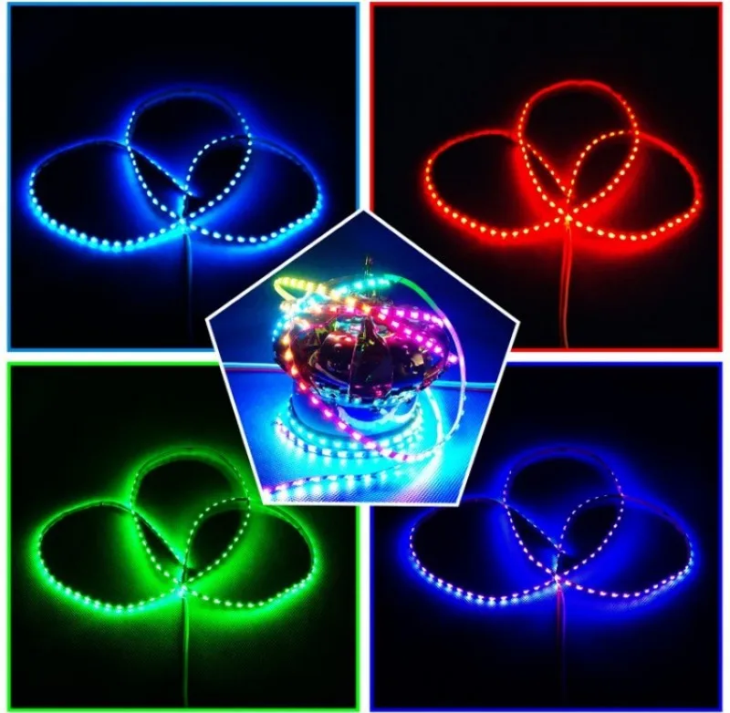 DC5V 2020 led Strip WS2812C addressable pixel LED strip flexible RGB full color 4mm PCB wide 90LEDs/m 120LEDs/m 200LEDS/M 1M