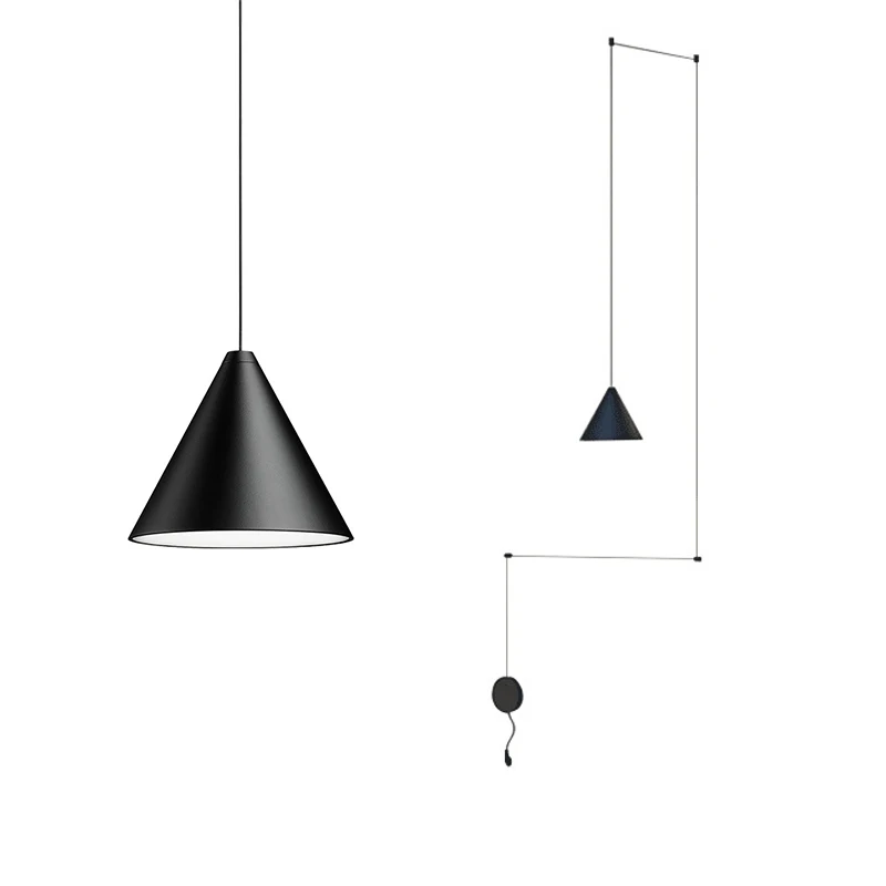 Lampada a sospensione a LED geometrica nordica Design a filo lungo estetica artistica soggiorno illuminazione da comodino applique da parete lampade a sospensione