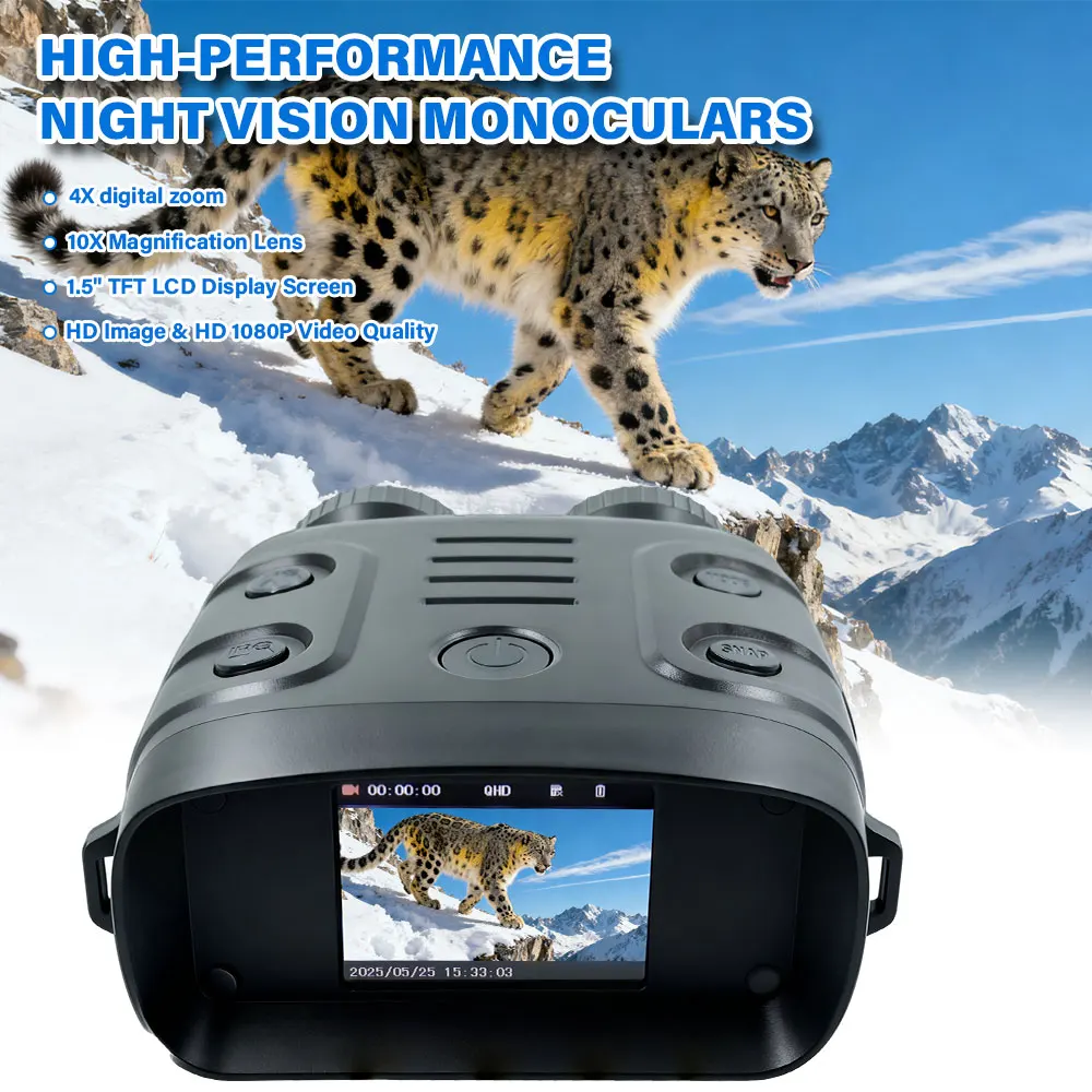 Binocular Infrared Night-Visions R18 1080P Day Night Use Photo Video Taking 10X Digital Zoom 300M Full Dark Viewing For hunting