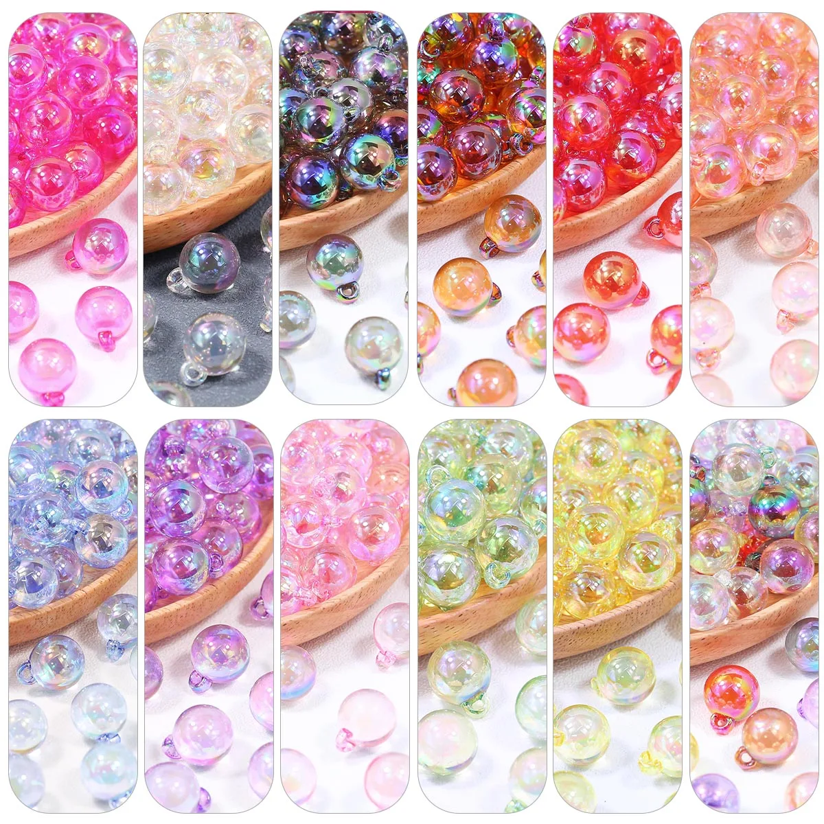 

10Pcs/lot 16mm Mixed Color Acrylic Round AB Spacer Beads UV Hanging Beads Handmade Making Women Jewelry Diy Earrings Accessory