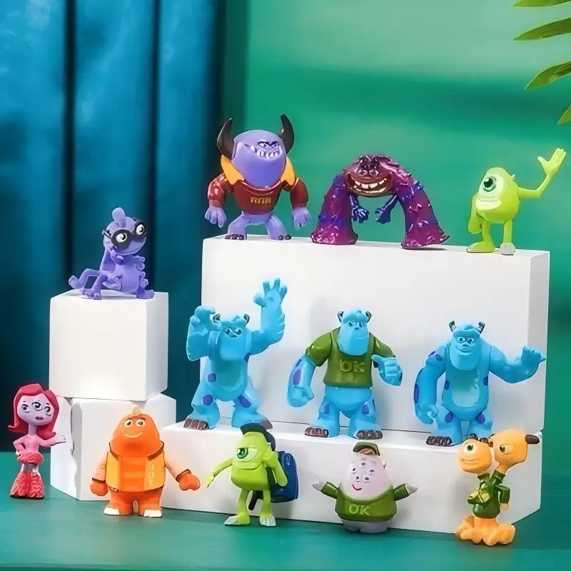 

Disney Monsters University Figures Toys Set Sulley Mike Wazowski Randall Anime Figurine Dolls for Kids Birthday Gift Cake Decor