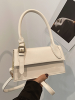 Fashion solid color letter pattern decorative design handbag, flap opening and closing design can be cross-body square bag, wine