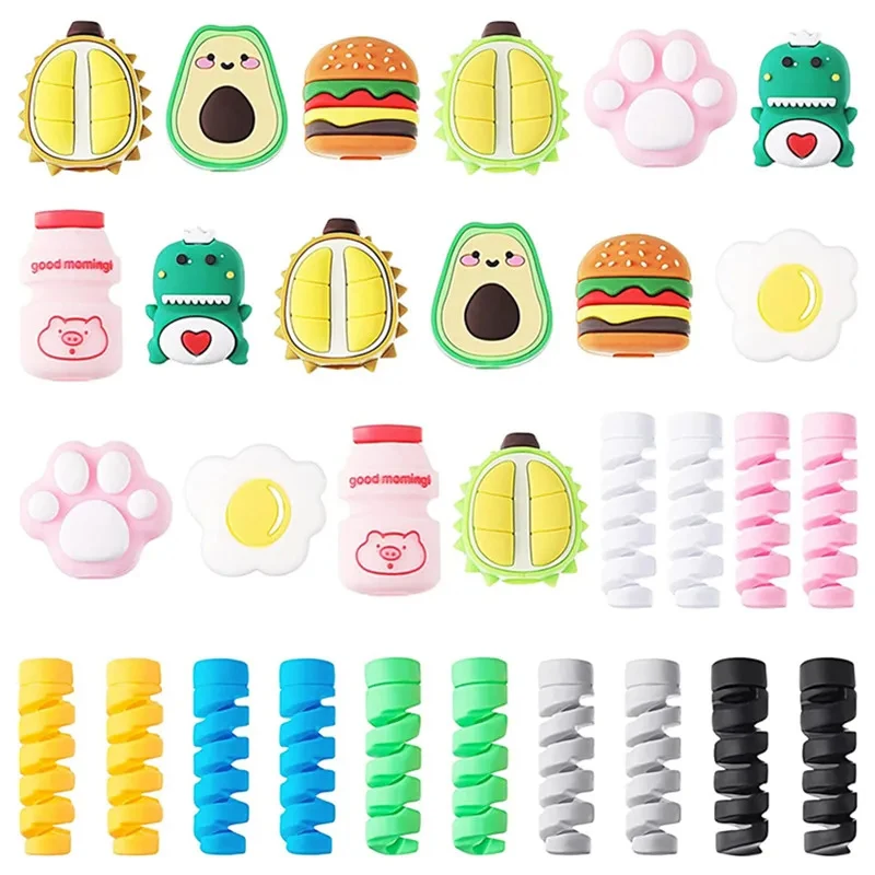 Cute Cartoon Cable Protector Bites Wire Organizer Winder Saver For USB Charging Cable Data Line Headphone Cord Protector Shell