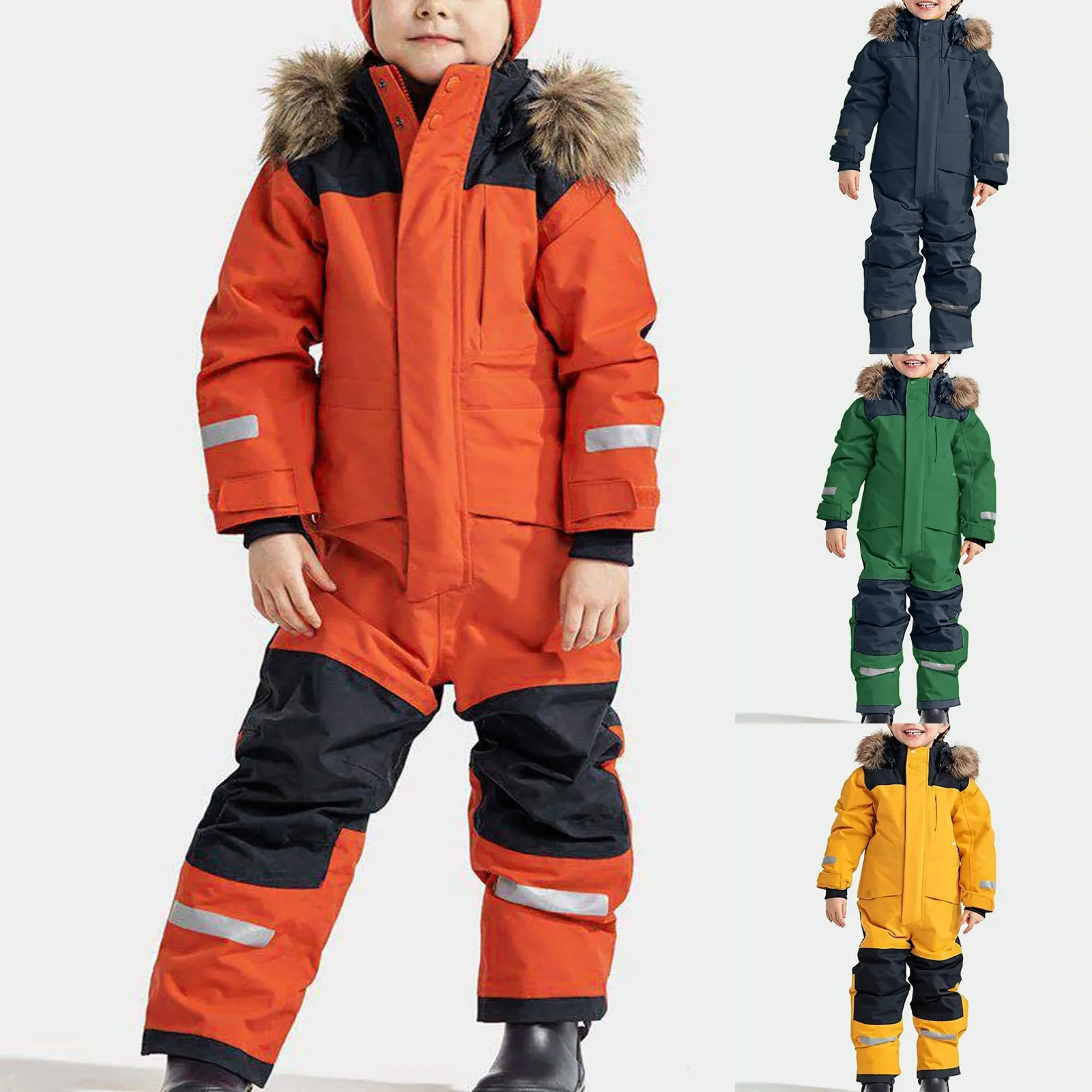 Children Ski Windproof Jumpsuit Ski Suit Boys Girls Autumn Winter Warm Outdoor Fleece Jacket Pants Kids Skiing Snowboarding Suit