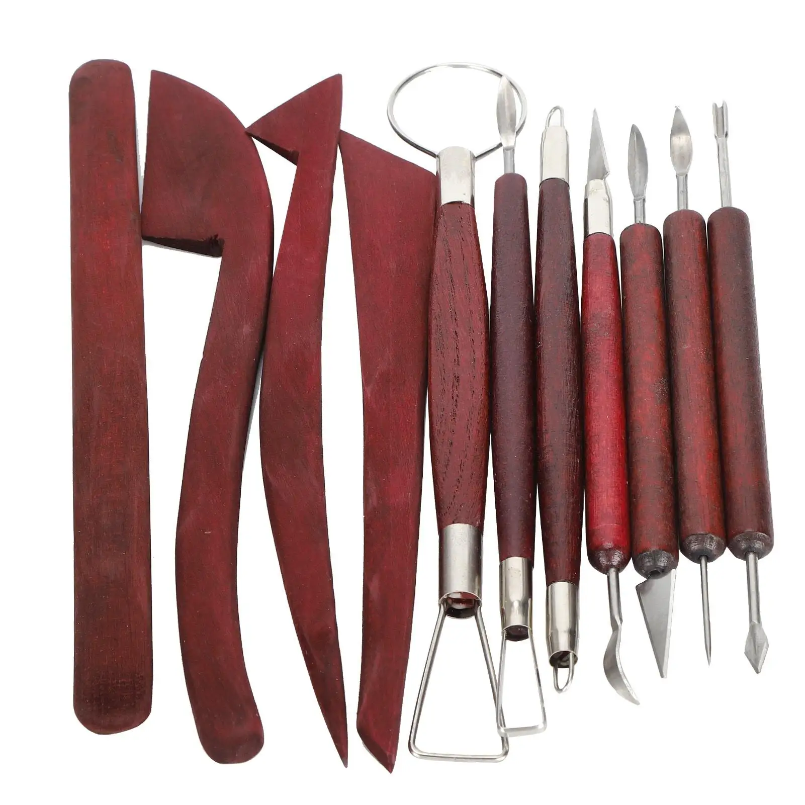 Ensemble d'outils en céramique pour bricolage, argile polymère et poterie opaque pour artistes, fournitures d'artisanat portables, 11 pièces