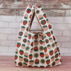 Nylon Reusable Foldable High Quality Eco Lunch Bag Travel  Sturdy Flowers Cartoon  Portable Machine Washable