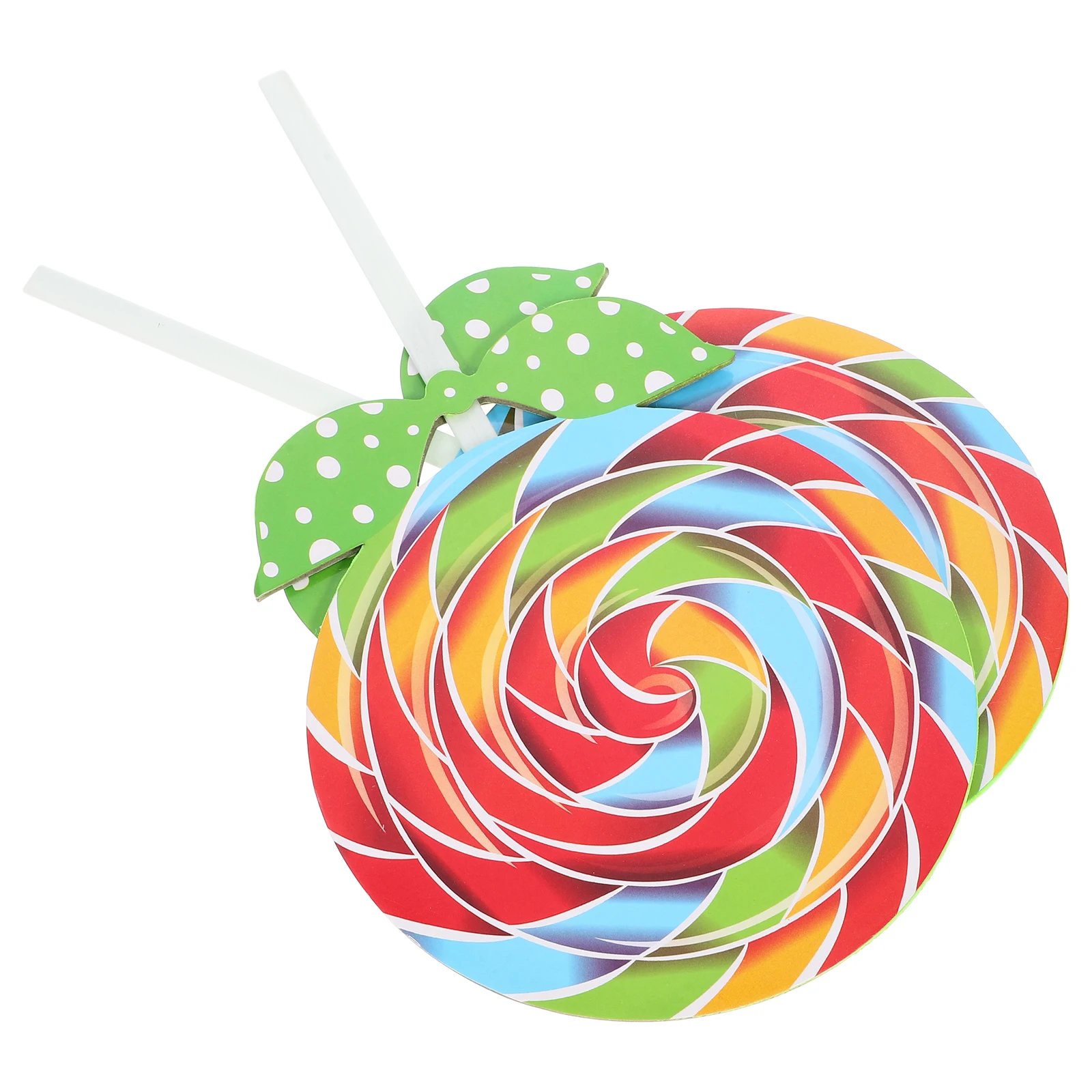 

2 Pcs Lollipop Props 16CM Double Rainbow Photography Accessories Children Dance Decorative naments Plastic Simulation