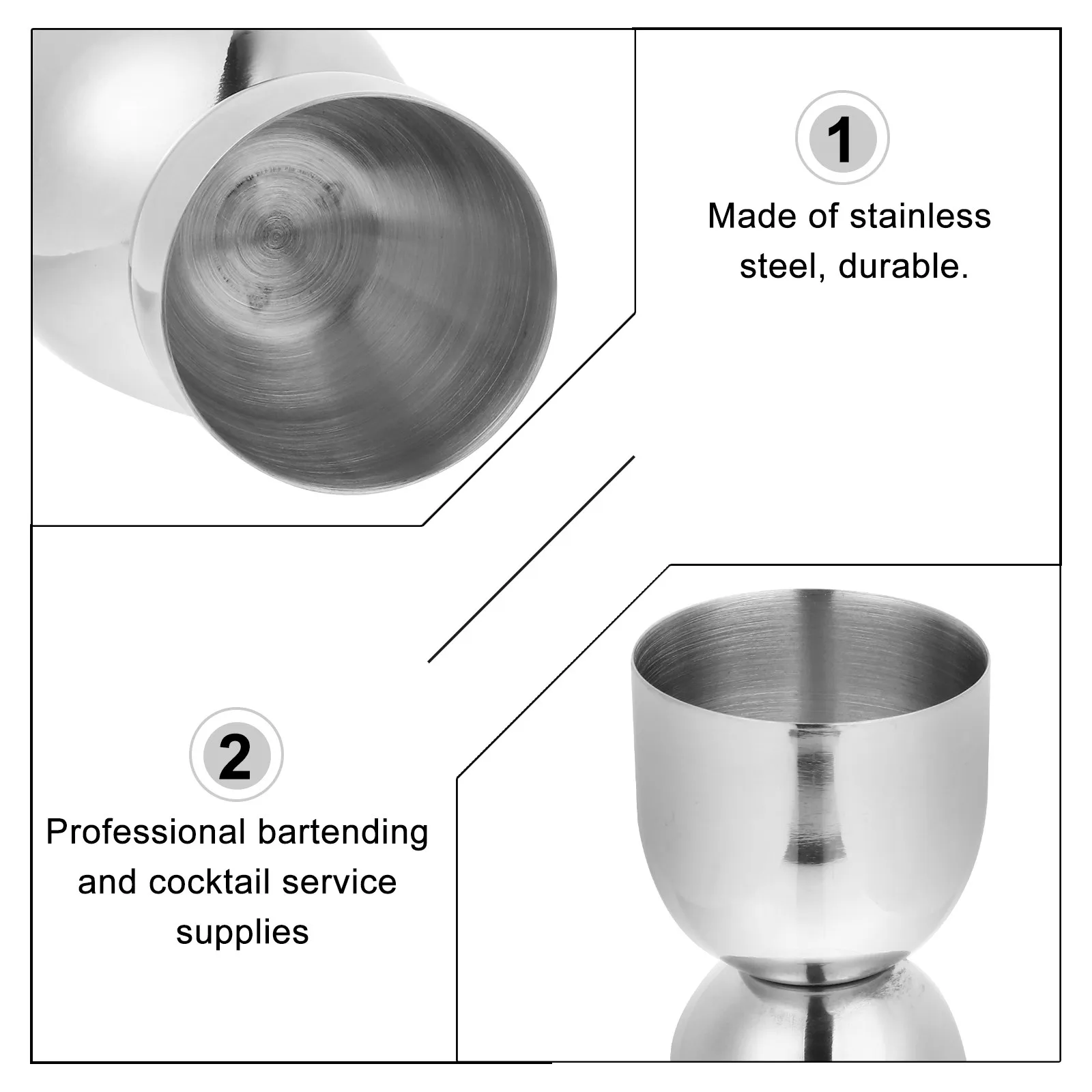 Stainless Steel Cocktail Jigger – Heavy Weighted Bell-Shaped Liquor Measuring Shot Cup for Home Bar & Bartenders