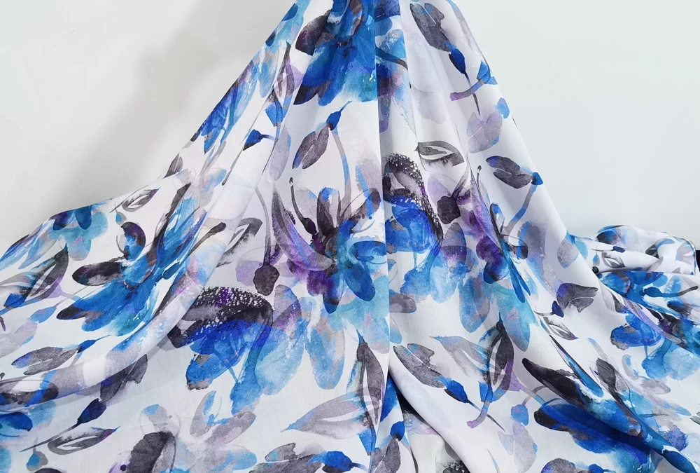 55\'\' Wide By Meter Painting Viscose Fabric Shirt Dress Robe Material Rayon Cotton