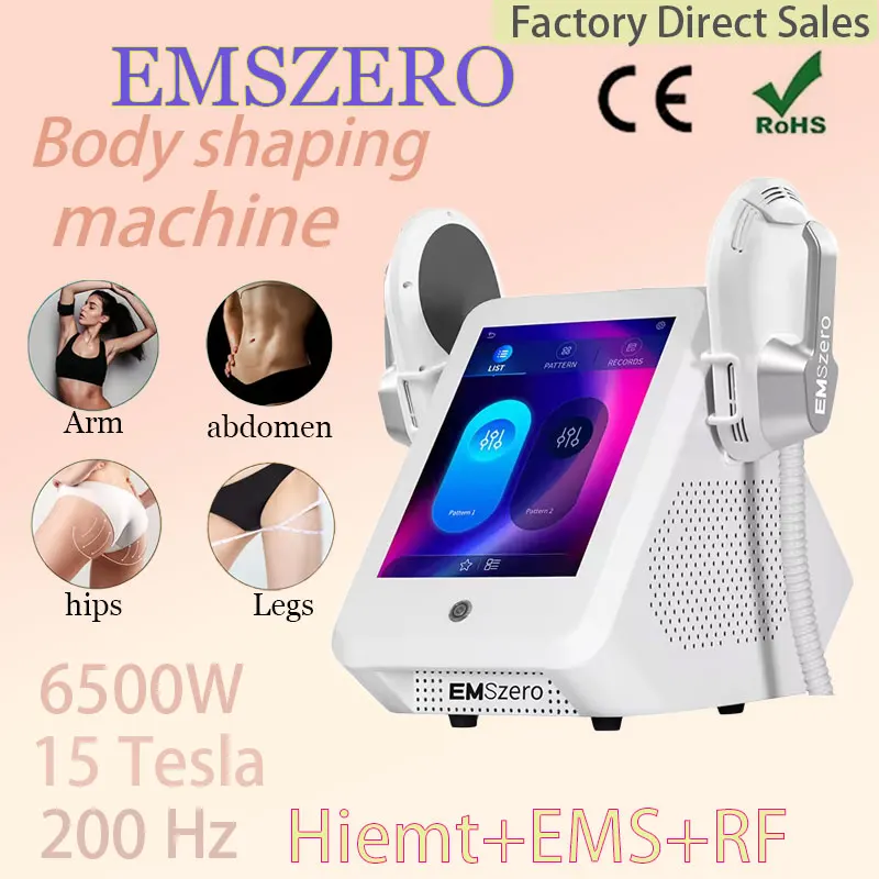 

Professional 6500W 15 Tesla EMSZERO shaping machine EMS degreasing machine 200Hz RF machine EMS muscle stimulation machine