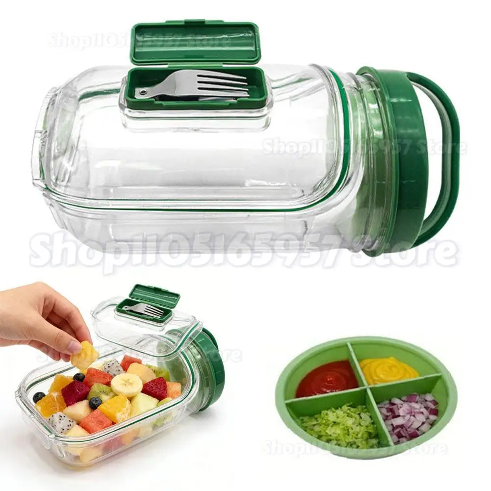 

Salad Pod Jar, 2026 New Portable Salad Container with Salad Pod & foldable fork, Suitable for Home, Outdoor, Travel