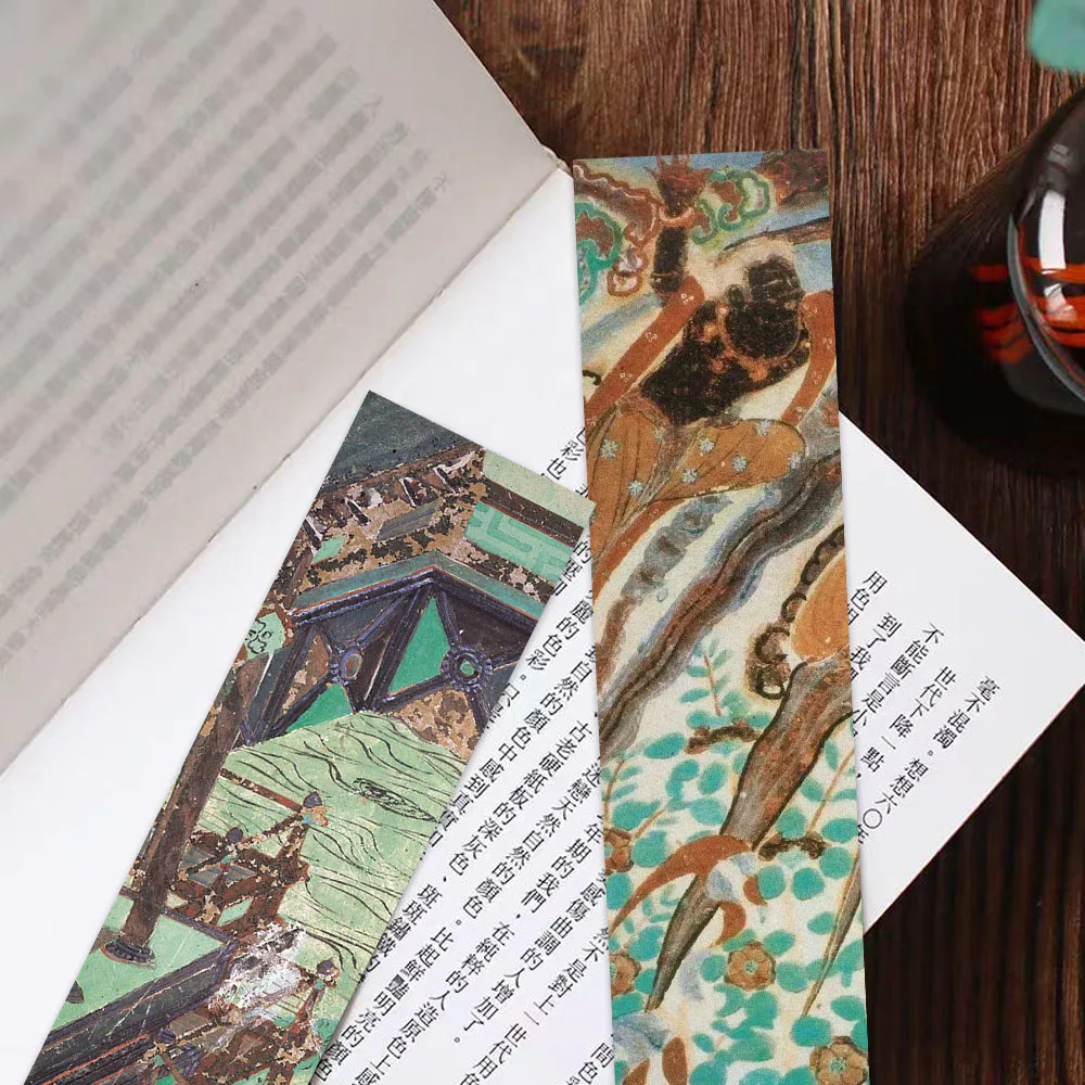 30PCS Dunhuang Mural Bookmark Literary Style Creative Personality Exquisite Reading Page Diary Notebook Mark Card