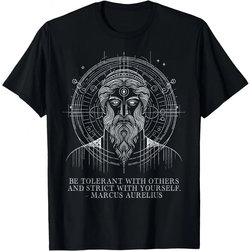 

Marcus Aurelius Wisdom Quote Mindfulness Stoicism Gothic Art Gift T shirt Team stoic philosopher Graphic Tee shirt All size tops