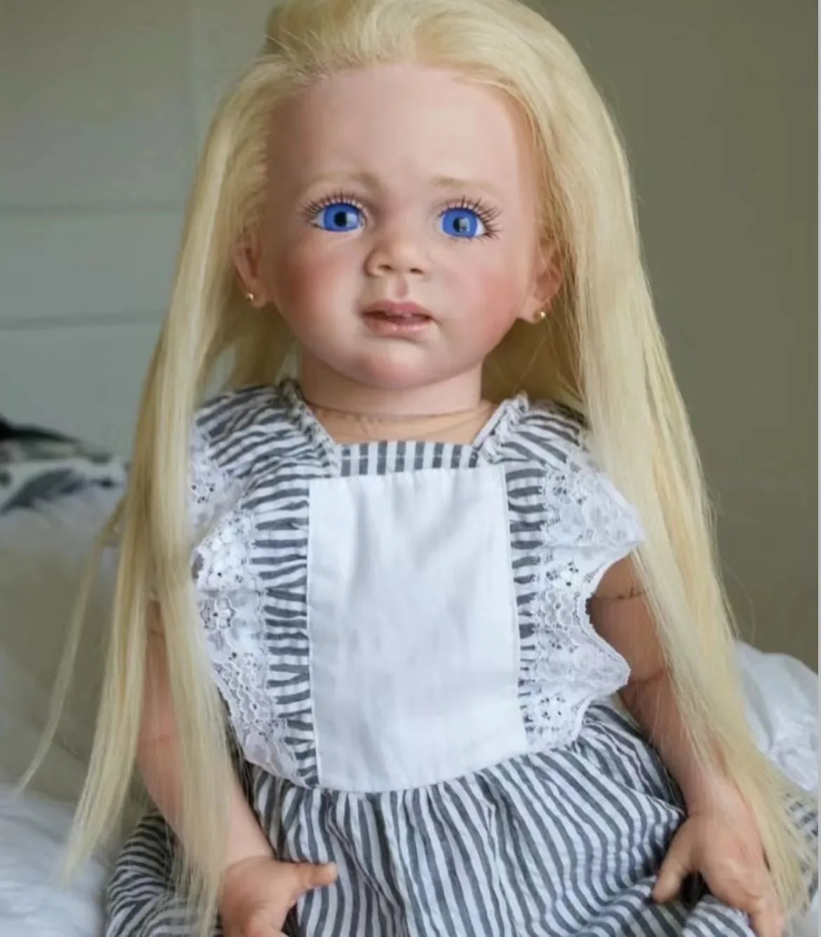 Artist Made 25inch Reborn Baby Fritzi With Hand-Rooted Hair Already Finished Doll Sweet Girl Christams Gift