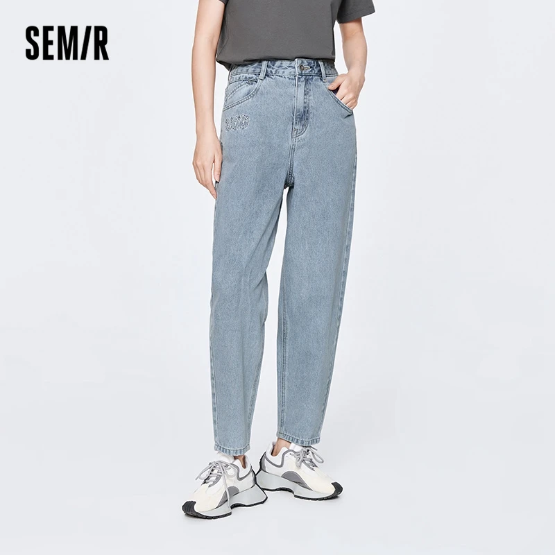 Imagem -02 - Jeans Semir para Mulheres Calças Velhas de Algodão Calças Largas Cônico Tendência Feminina Novo Primavera 2023