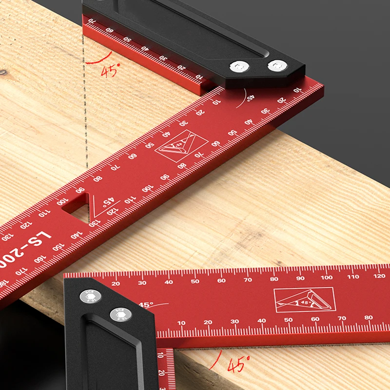 Multi-Angle Measuring Ruler, Carpenter Square, Combination Framing Square, 45/90 Degrees, L Square for recise Measuring Drawing