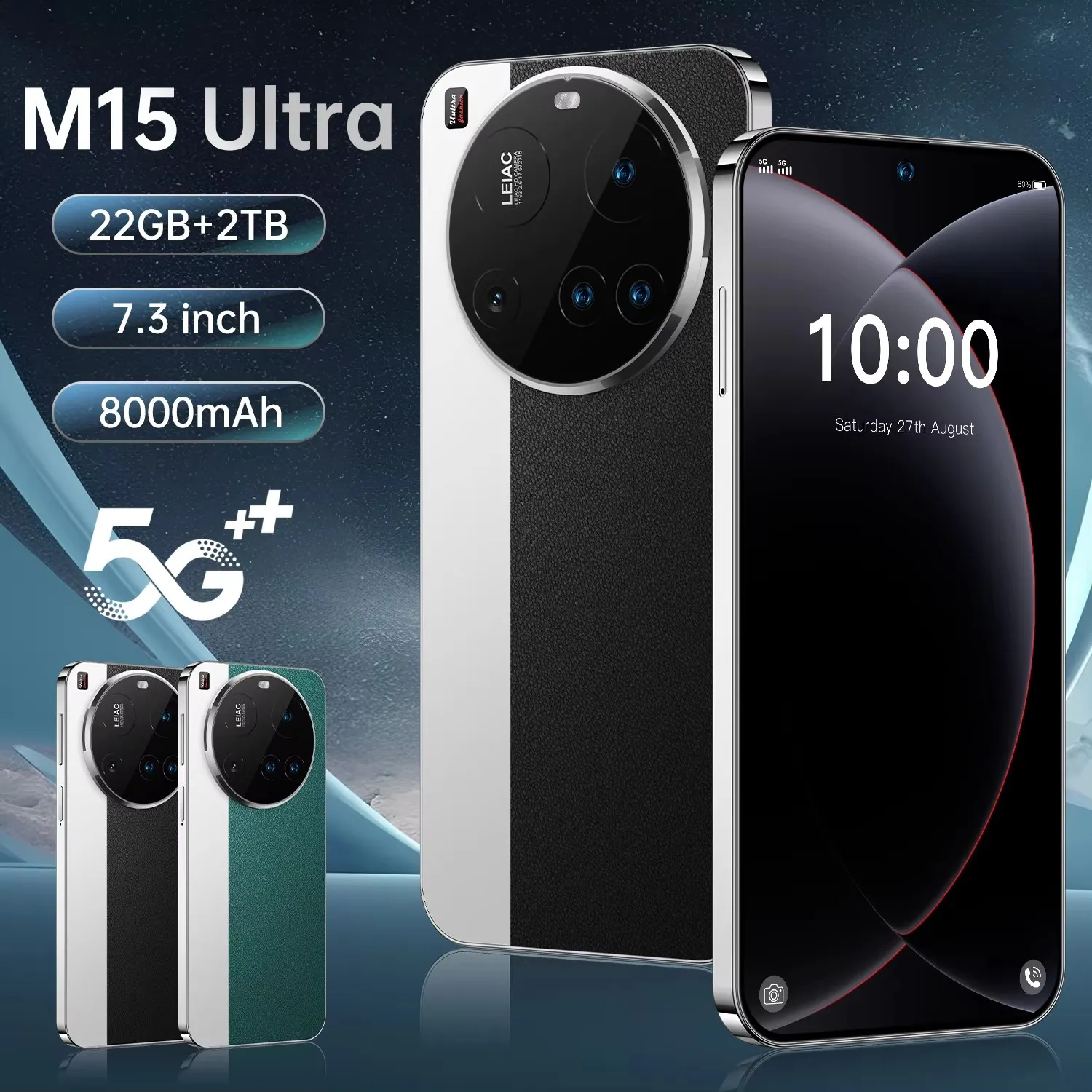 العلامة التجارية الجديدة M15 Ultra الهاتف الذكي 7.3 بوصة HD 16GB + 1 تيرا بايت هاتف محمول 50 + 108MP ثنائي الشريحة 5G الهواتف المحمولة 8000mAh Android15 غير مقفلة #1