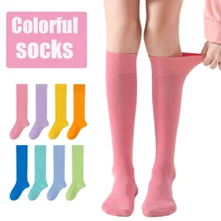 Women Colorful Long Sock Soft Breathable High Quality Middle Tube Socks Comfortable Simple Fashion Casual Girls JK Lolita Sox