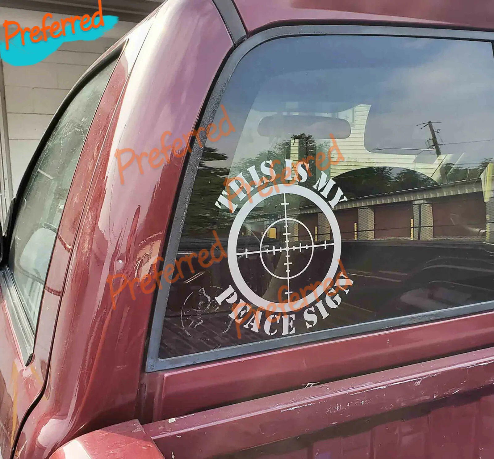 This Is My Peace Sign scope crosshairs country hunt funny truck Vinyl decal