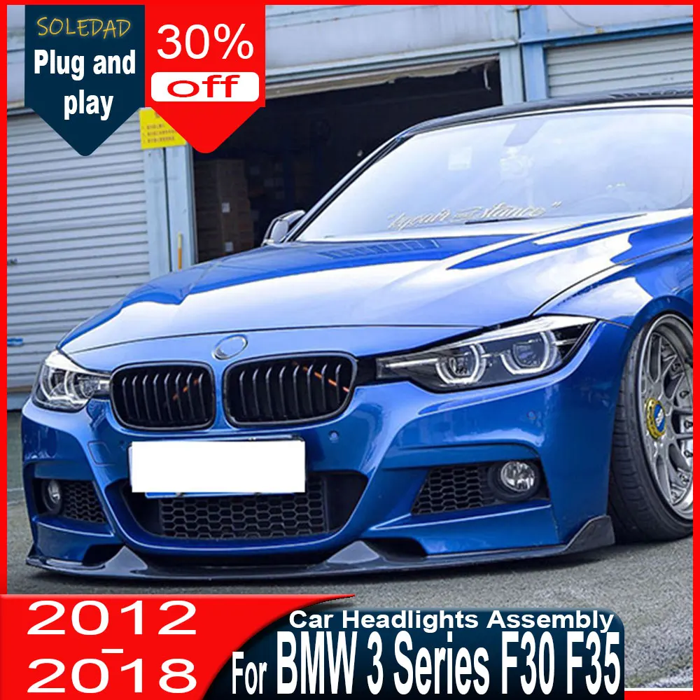 A Pair Headlights Assembly For BMW F30 F35 320i 328i 335i 3 Series 2013-2018 Replace Halogen Xenon Car Headlight Plug and pla