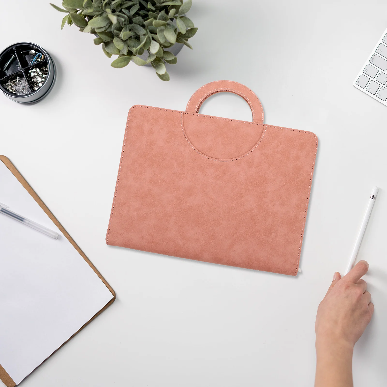 

A4 Zipper Document Holder Pu Material Birth Marriage Passport Certificate Organizer Bag For Travel Secure Storage Case File
