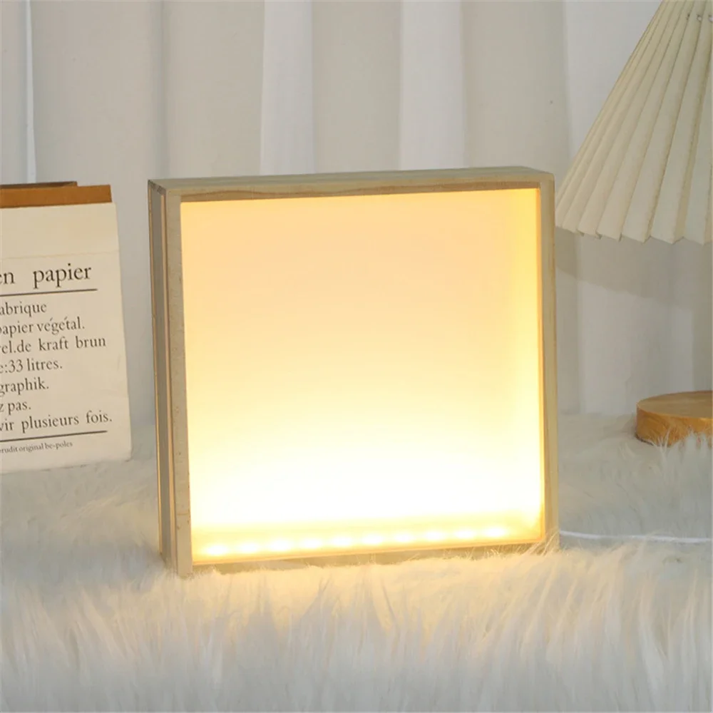 Blank Photo Frame with LED Light DIY By Yourself Can Put Photo Dolls Ornaments Etc Home Office Decoration Creative Birthday Gift