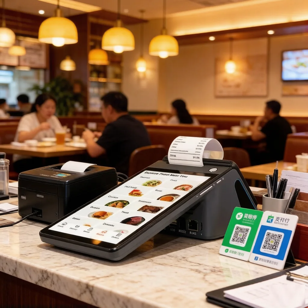 Z108  8inch +3.95 Touch  Android14 POS Settlement Equipment Terminal,58/80mm Printer, NFC and QR CODE Checkout Payment Module