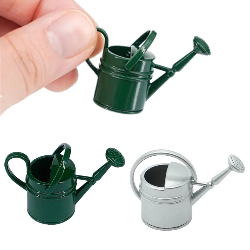 

New Dollhouse Garden Miniature Vintage Watering Kettle Toy Realistic Mini Watering Pot Model For 1/12&1/6 Scale Dollhouse Decor