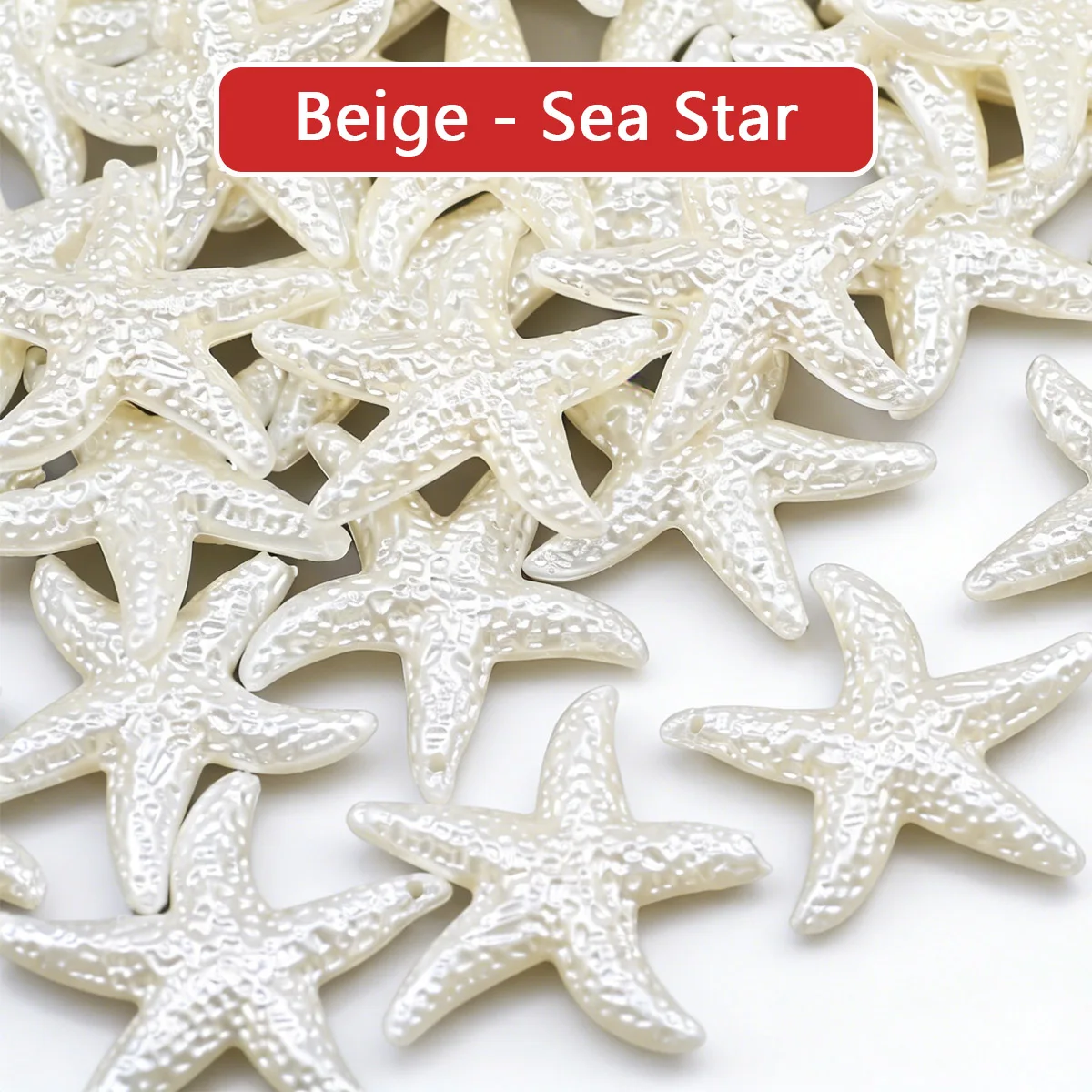 47mm Acrylic Large Starfish Beige Handmade DIY Jewelry Making Pendants Beads Loose Beads Bracelets Necklaces Accessories