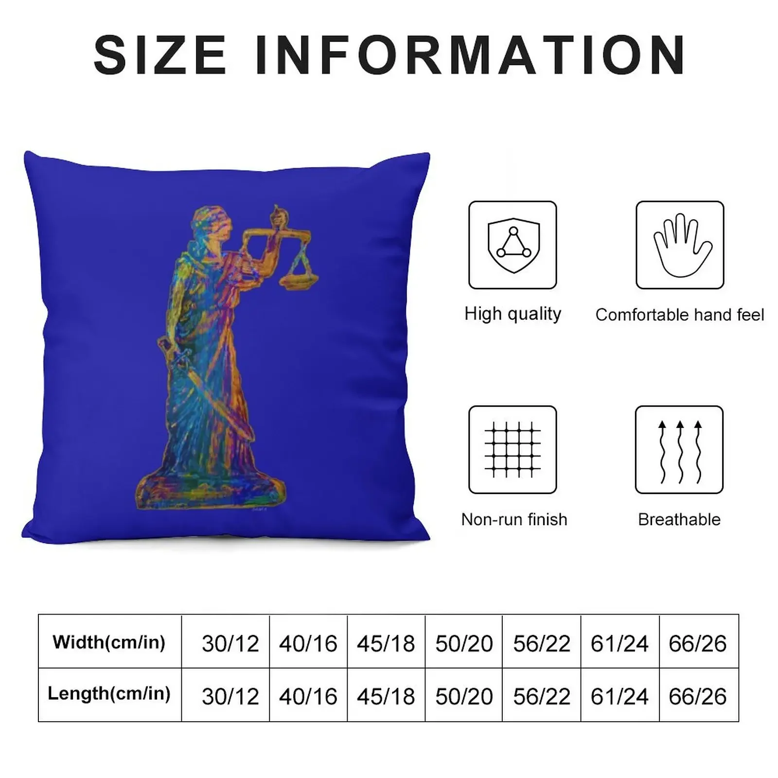 Lady Justice 21C Throw Pillow Luxury Pillow Cover Pillow Cases Decorative luxury decor Pillowcase