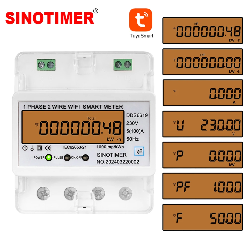 Pilot WIFI jednofazowy AC 220V 100A licznik energii kWh przełącznik ręczny ON/OFF licznik zużycia energii elektrycznej watomierz