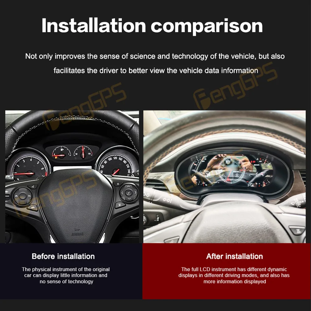 AI Digital LCD Instrument Panel For Opel Insignia Buick Regal 2016-2024 Car Dashboard Screen Cluster Cockpit Speedometer Carplay