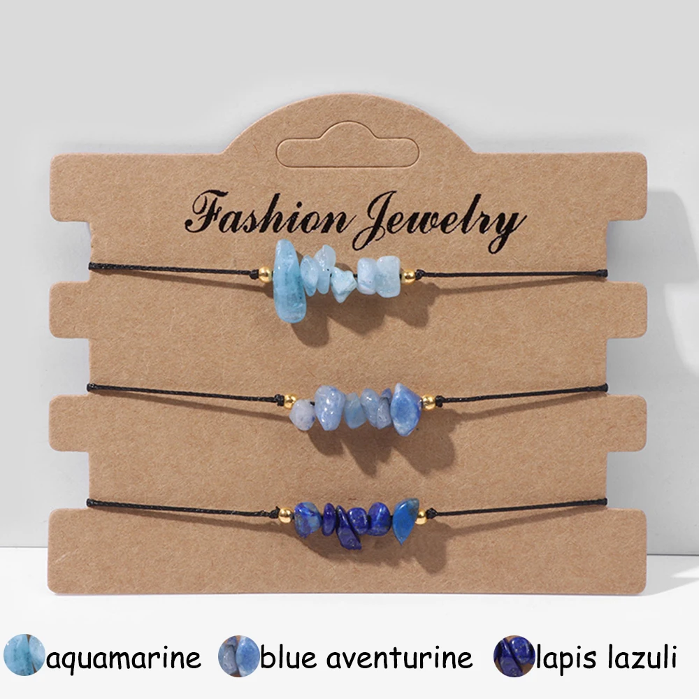 New Fashion Gravel Chip Stone Bracelet Multilayer Irregular Rhodonite Jades Stone Weave Rope Bracelet Jewelry Gift For Women Men