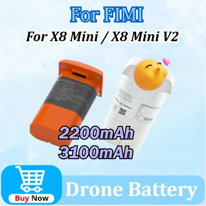

2200mAh/3100mAh Upgrade Intelligent Flight Battery for FIMI X8 Mini / X8 Mini V2 for FIMI Mini Series Drone Battery Accessories