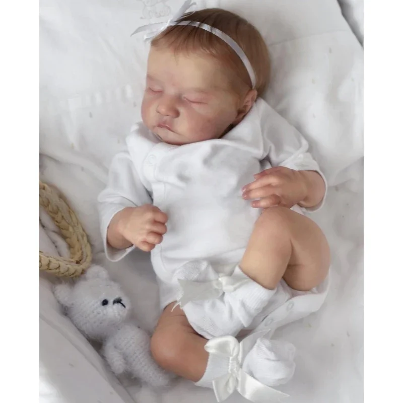 

19inch Newborn Baby Doll Handmade Lifelike Reborn Levi Soft Touch Cuddly Doll with 3D Painted Skin Visible Veins