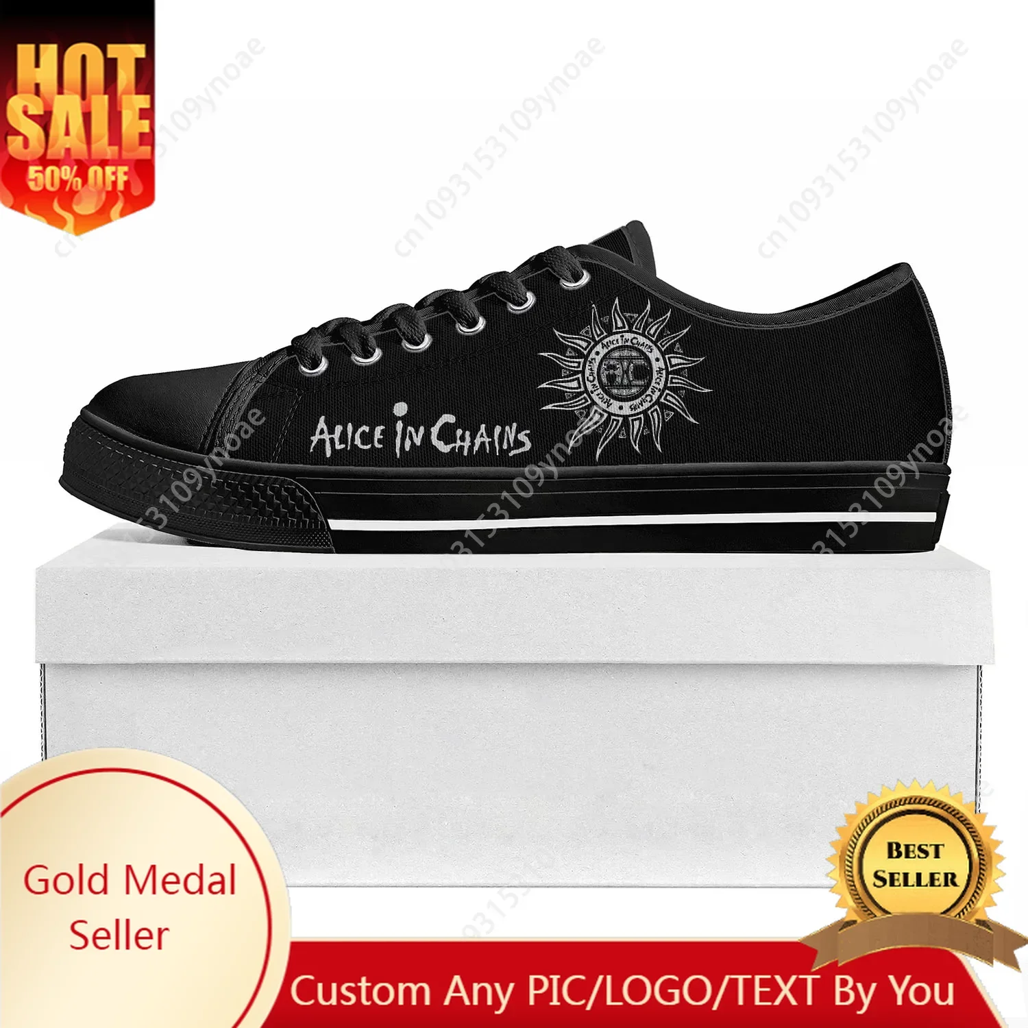 

Alice In Chains Metal Rock Band Pop Low Top High Quality Sneakers Mens Womens Teenager Canvas Sneaker Couple Shoes Custom Shoe