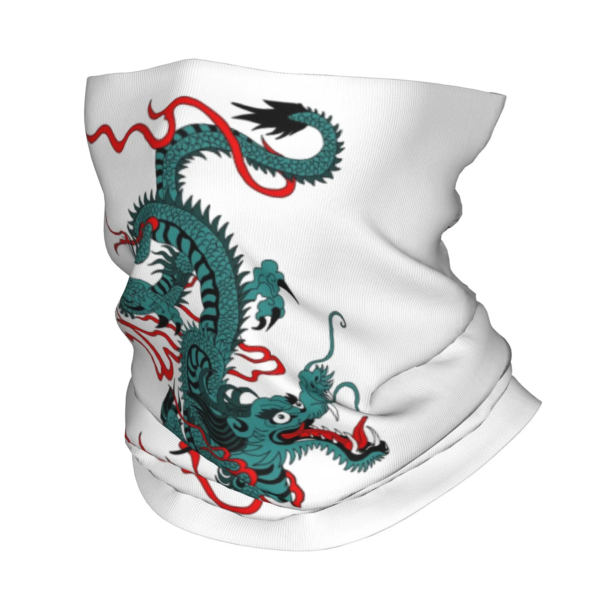 Custom Lucky Dragon Tradition Asian Style Bandana Neck Gaiter for Hiking Camping  Wrap Scarf Folklore Mythology Headband Warmer