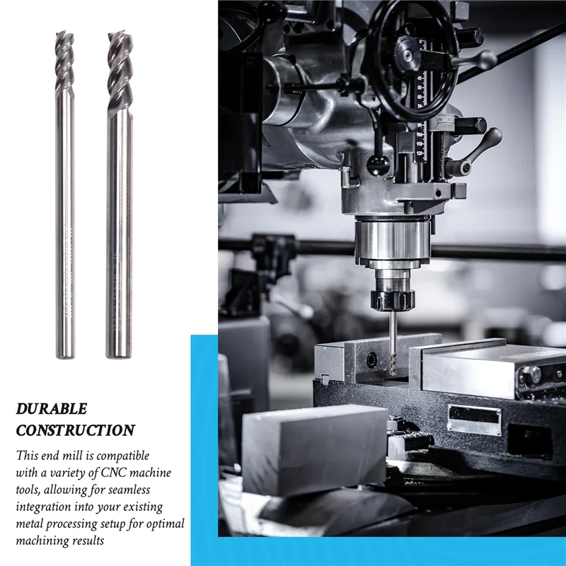 

AC88-2PCS HSS 4-Flutes High Hardness Steel Straight Shank End Mill For CNC Machine Tools Metal Processing Milling Cutter