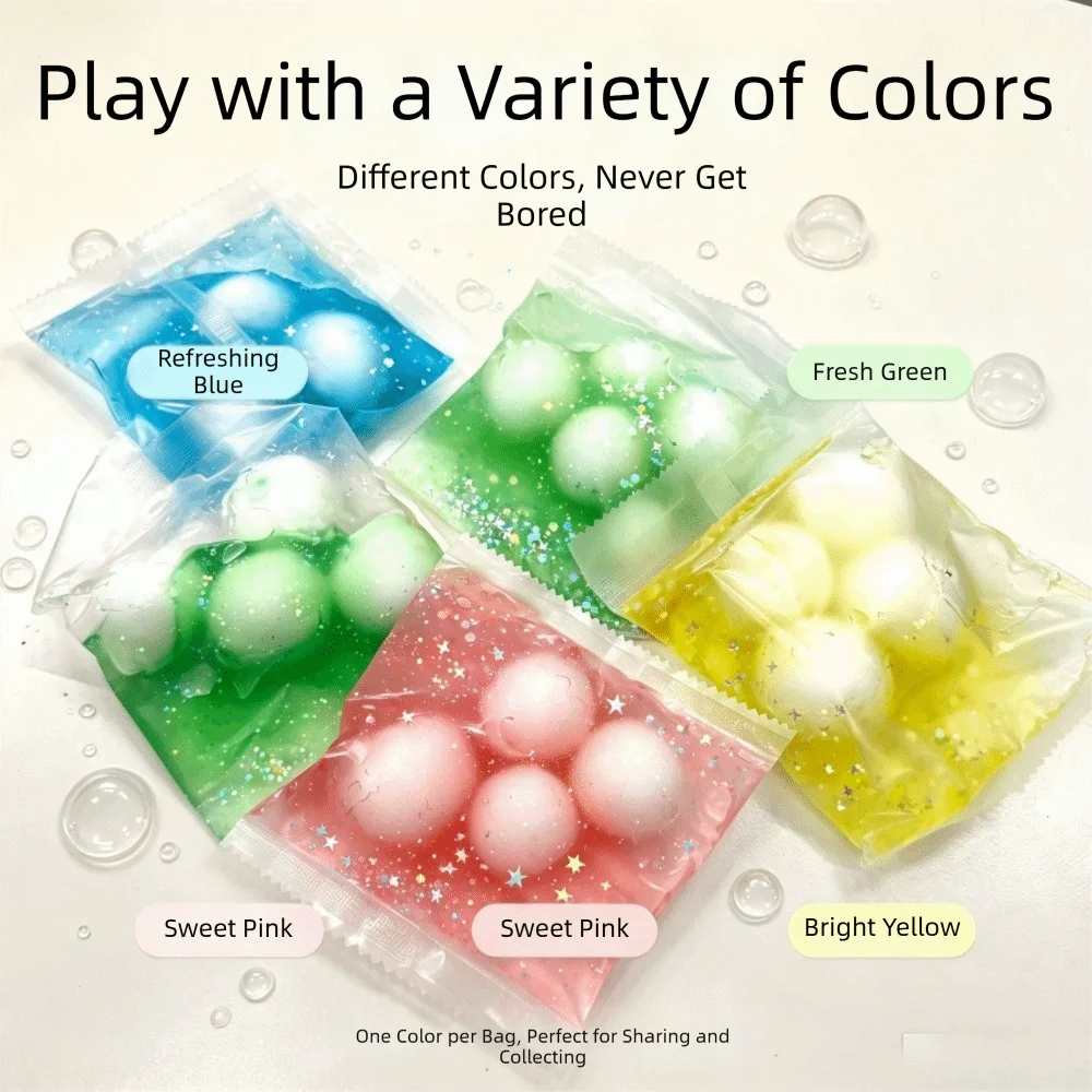 Wax Coating Crispy Handmade Ball Round Ball Handmade Sensory Dumpling Squishy Crunch Sound Pinch Fidget Squeeze Bag Desktop Gift
