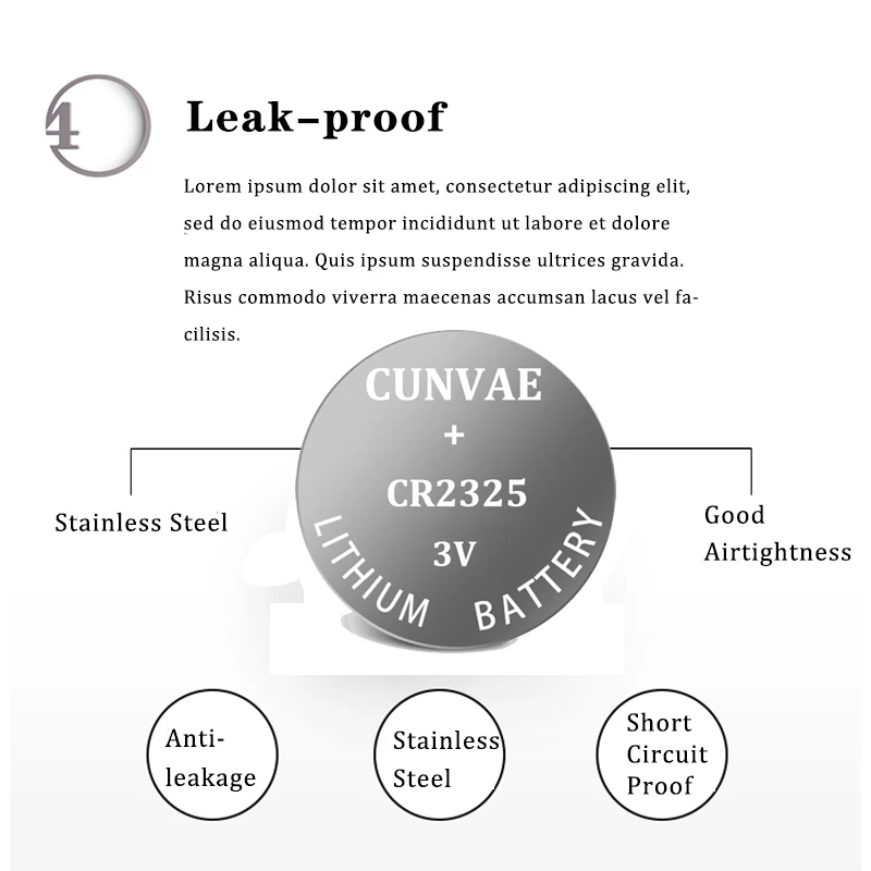 5 piezas CR2325 3V 100% original a estrenar para reloj con llave de coche, juguete de control remoto, botón de alto rendimiento, pil