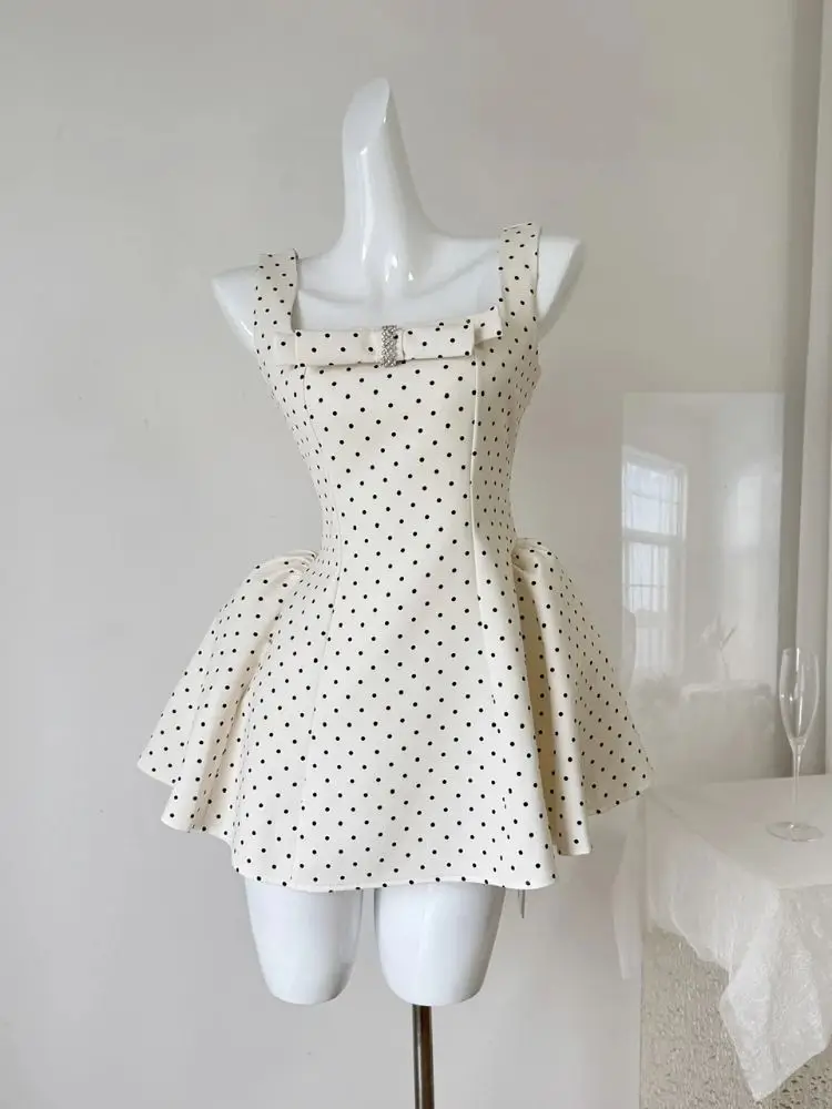 

New Women Sexy 2025 Summer Elegant Dress A Line Polka Dot Print Birthday Celebrate Evening Party Gowns Cocktail Dresses Vestido