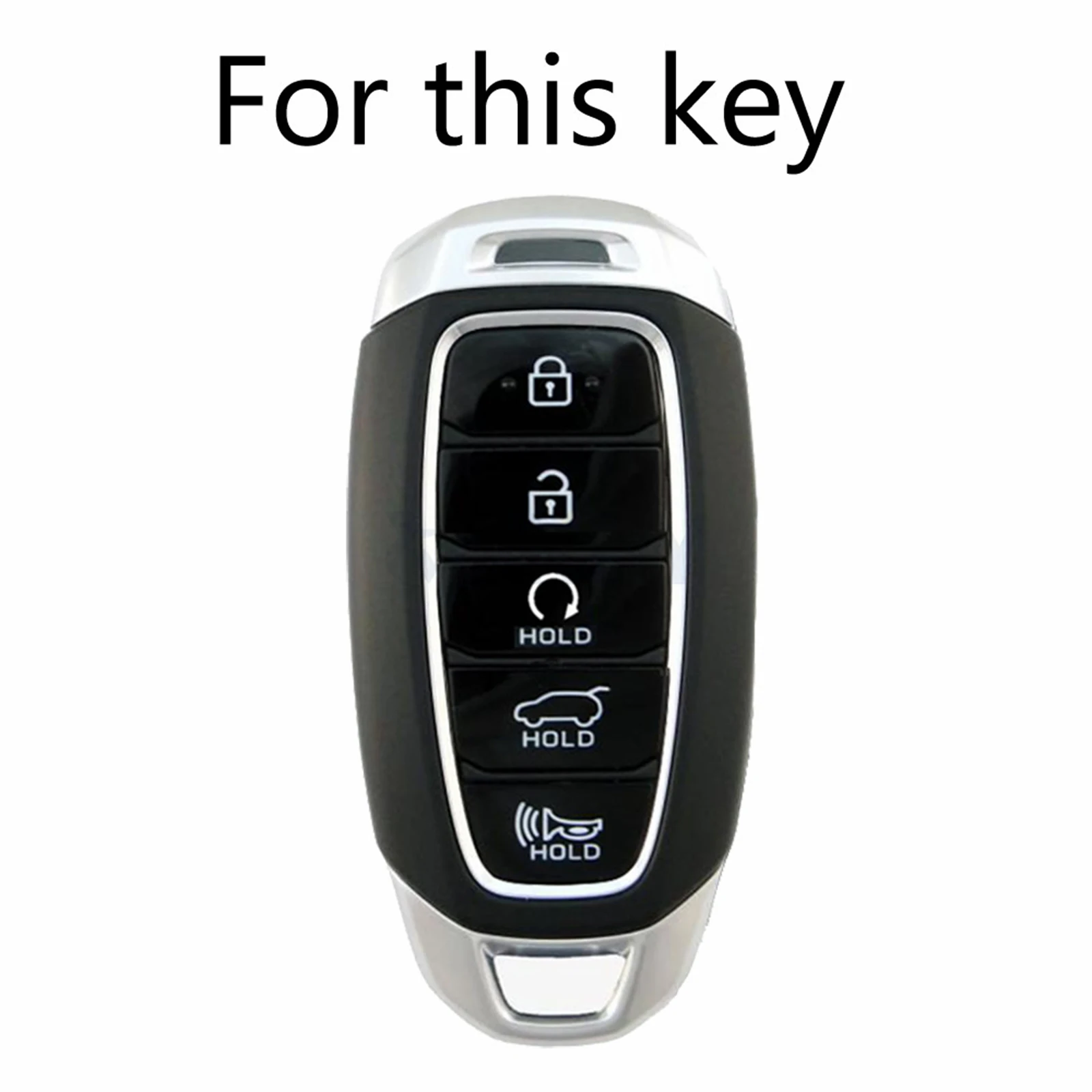 For Hyundai Elantra Palisade Azera Venue Kona Veloster N Accent 2022 2021 2020 5 Button Remote Smart Key Fob Silicone Case Cover