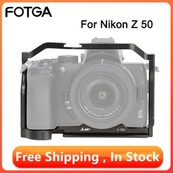 FOTGA Camera Cage For NIKON Z50 Aluminum Alloy Video Cage Handle Camera Cold Shoe Mount 1/4 Arca-Swiss Photography Accessories