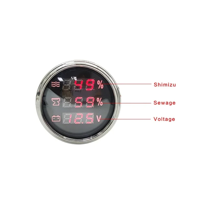 RV Modification Digital Voltage and Water Level Gauge for Clean and Sewage Tanks