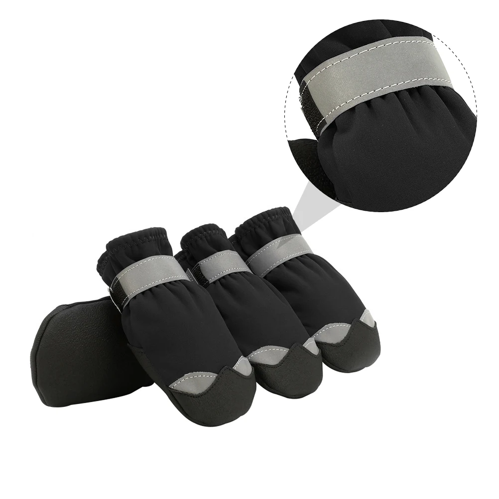 

1Set Dog Boots Waterproof Anti-Slip Snow Boots Puppy Paw Protectors Outdoor Winter Shoes Dog Anti-Slip Sole Dogs Paw Protection