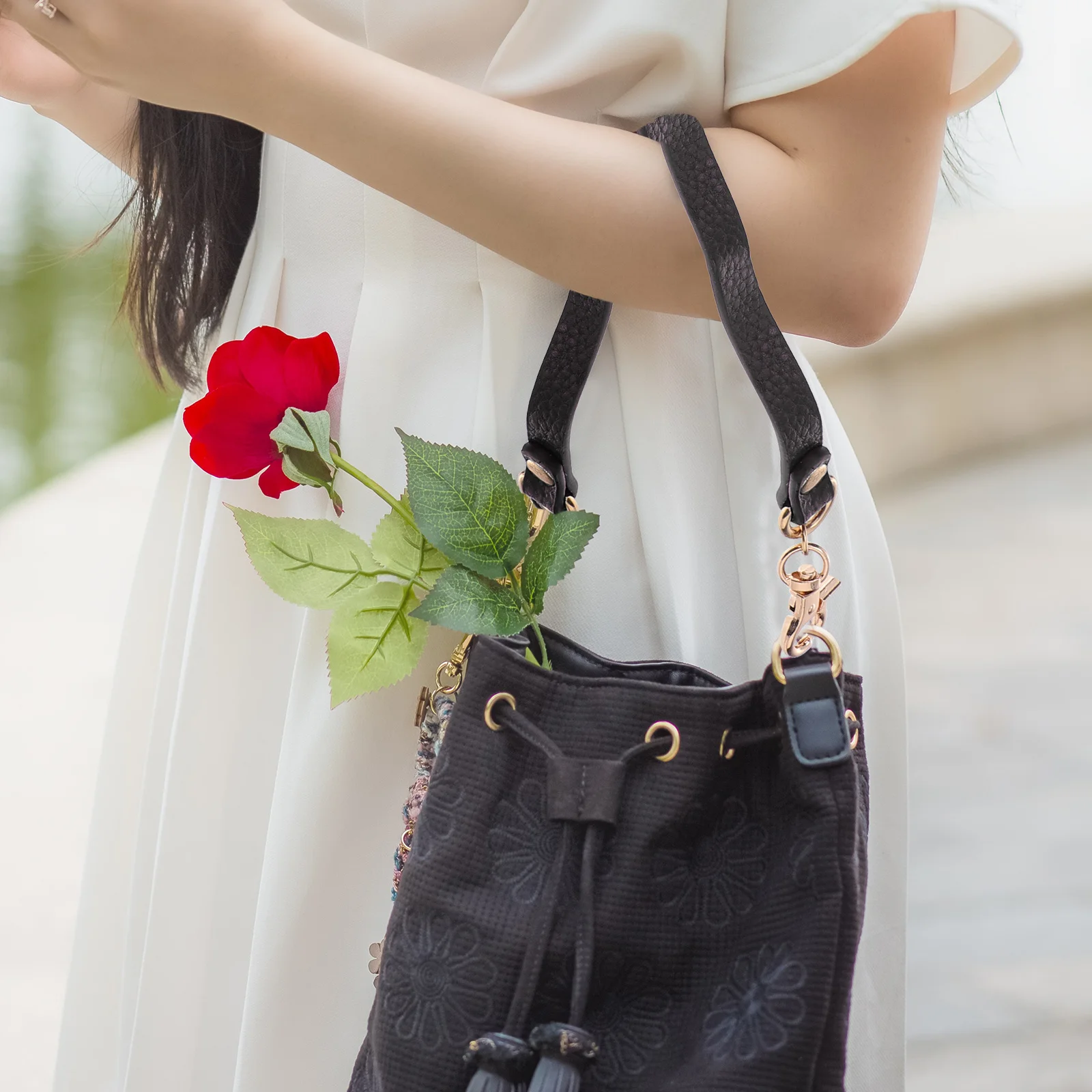 

2Pcs Bag Extension Strap Alloy Compatible with Handbag Purse Shoulder Crossbody DIY Adjustable Replacement Bag Supplies