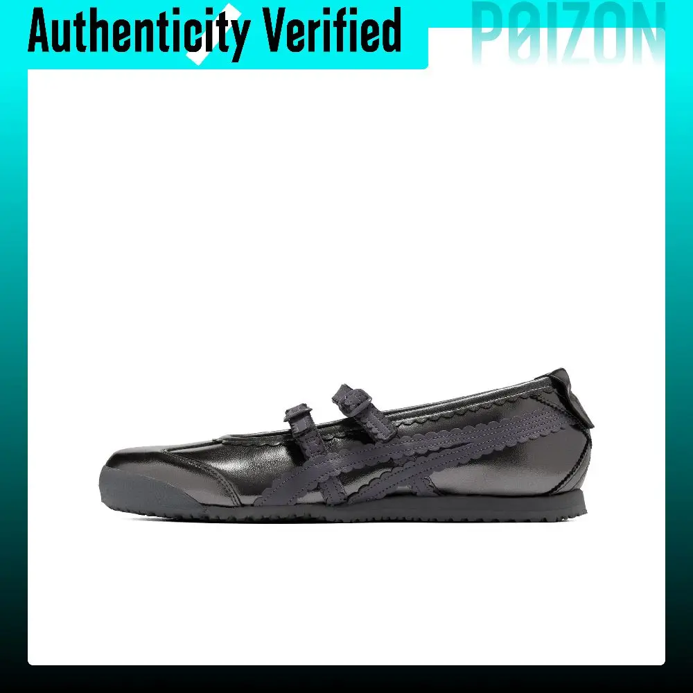 Onitsuka Tiger MEXICO 66 Flat Mary Jane Shoes Women's Silver Gray 1182A708-020