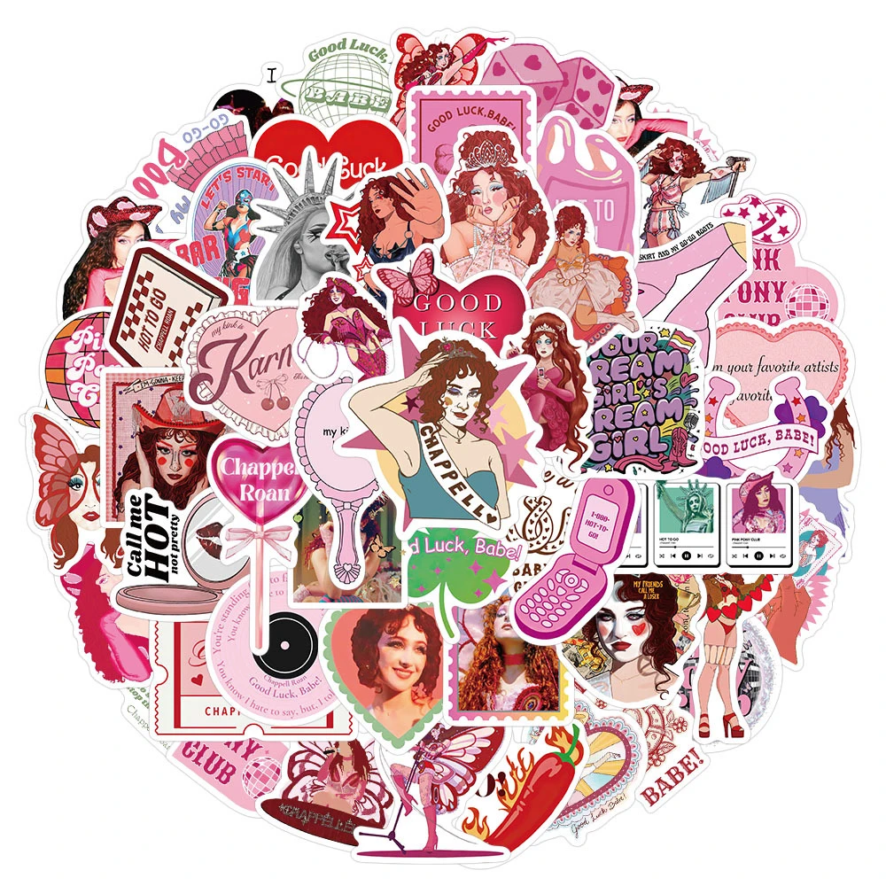 10/30/52pcs Singer Chappell Roan Stickers Pink Aesthetic Graffiti Decal DIY Journal Notebook Waterproof Cool Cartoon Sticker Toy
