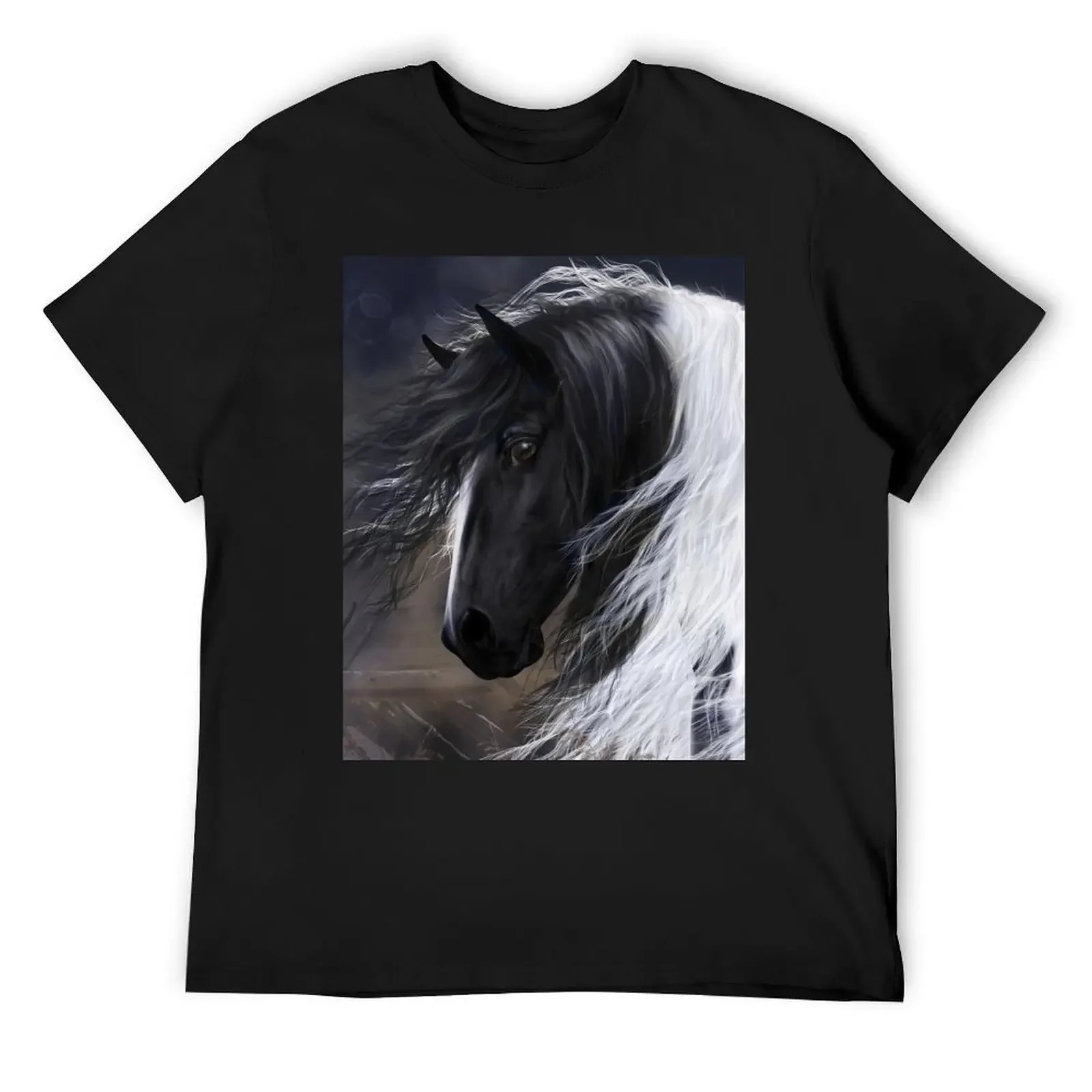 Gypsy Vanner Portrait T-Shirt custom shirt plain Clothing heavyweights tshirts for men